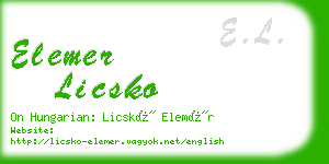 elemer licsko business card